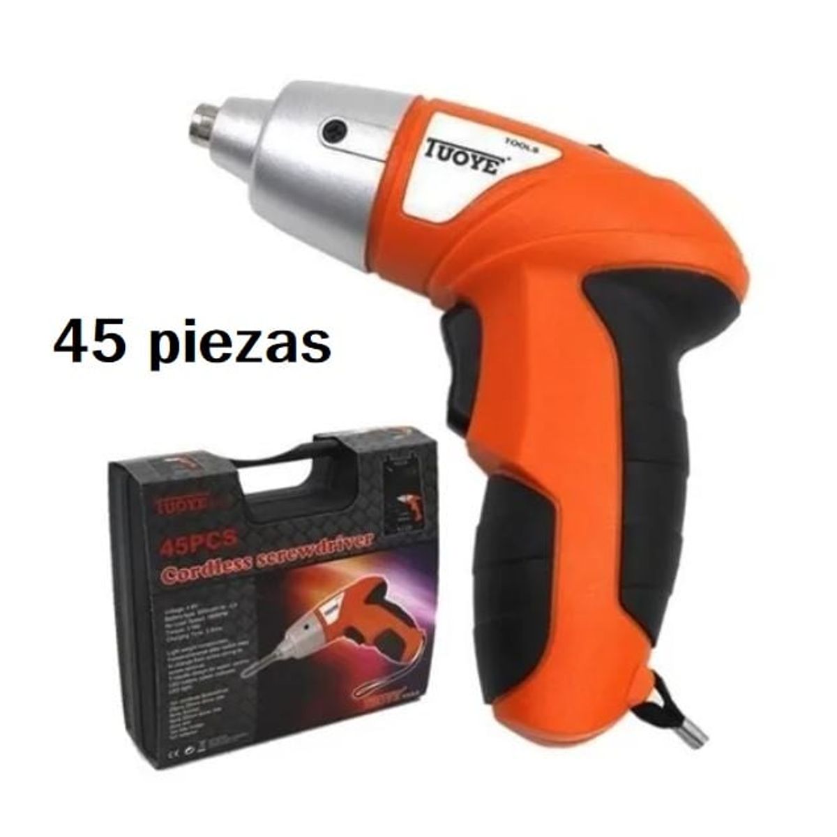 Estuche de taladro recargable con 45 piezas, marca GENERICO - Foto Principal