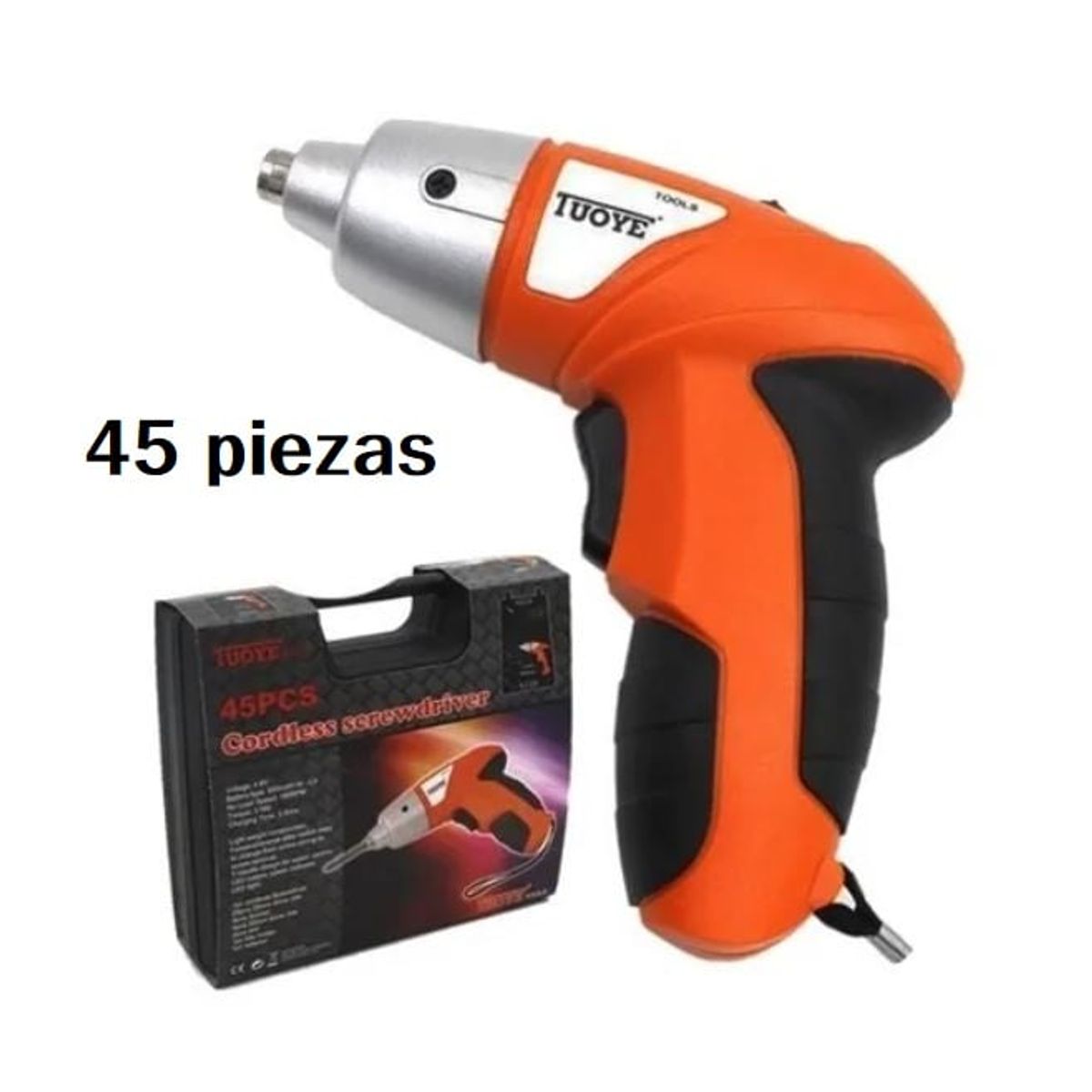 Estuche de taladro recargable con 45 piezas, marca GENERICO - Foto Principal