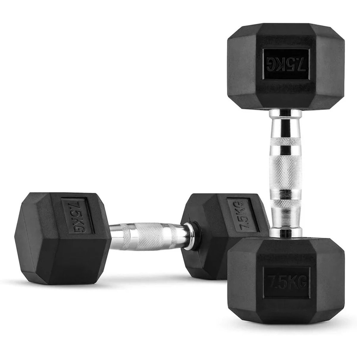 PROIRON - Par de Mancuernas Hexagonales de Caucho 7.5 KG