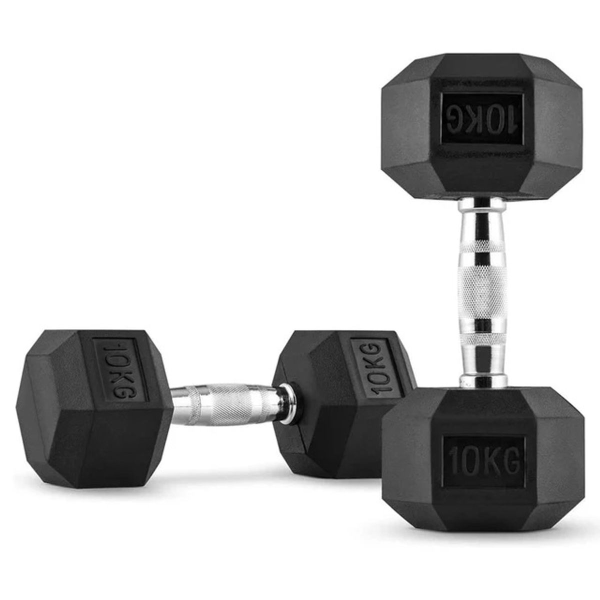 PROIRON - Par de Mancuernas Hexagonales de Caucho 10 KG