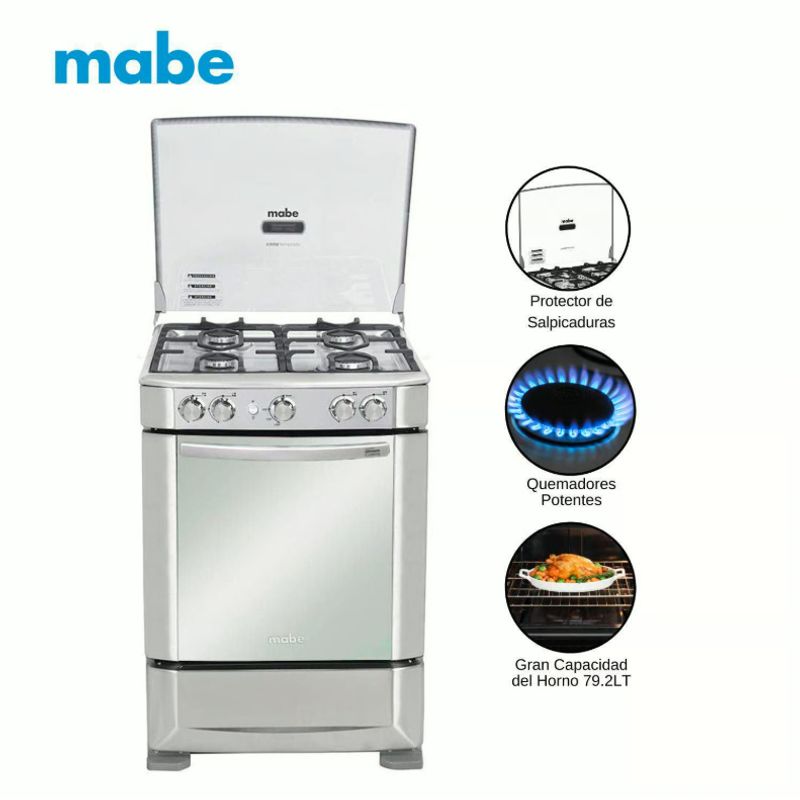 MABE - Cocina Mabe CMP6030FX0 4 Hornillas Silver