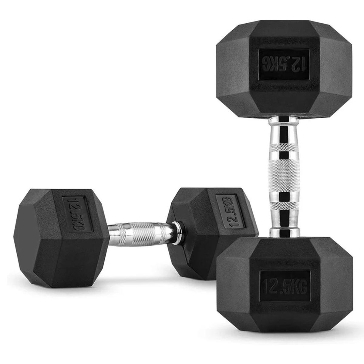 PROIRON - Par de Mancuernas Hexagonales de Caucho 12.5 KG
