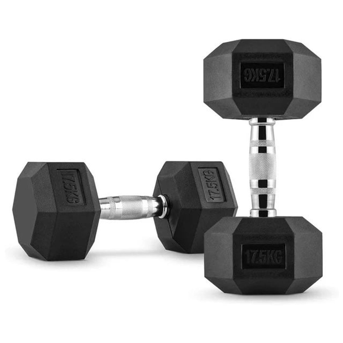 PROIRON - Par de Mancuernas Hexagonales de Caucho 17.5 KG