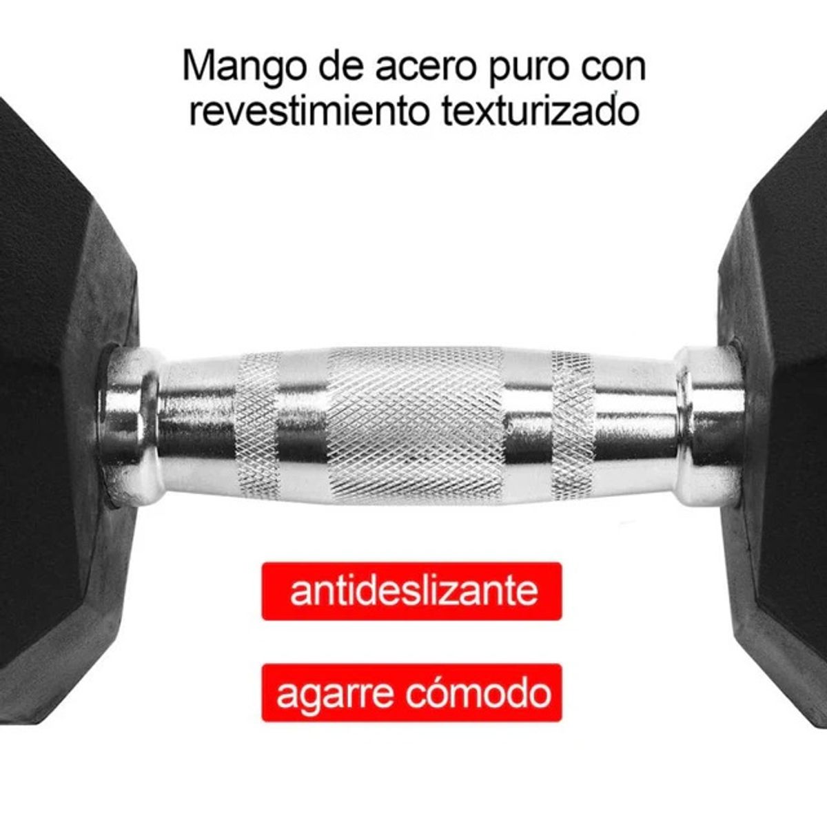 PROIRON - Par de Mancuernas Hexagonales de Caucho 20 KG