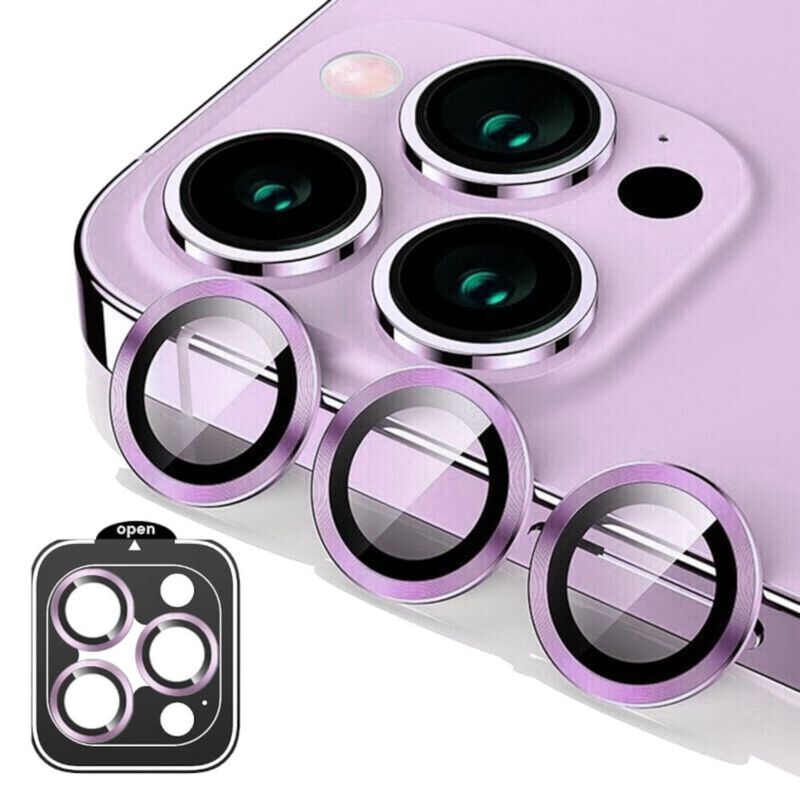 GENERICO - Protector de Cámara Metálico Compatible con iPhone 15 ProMax 15Pro Pur