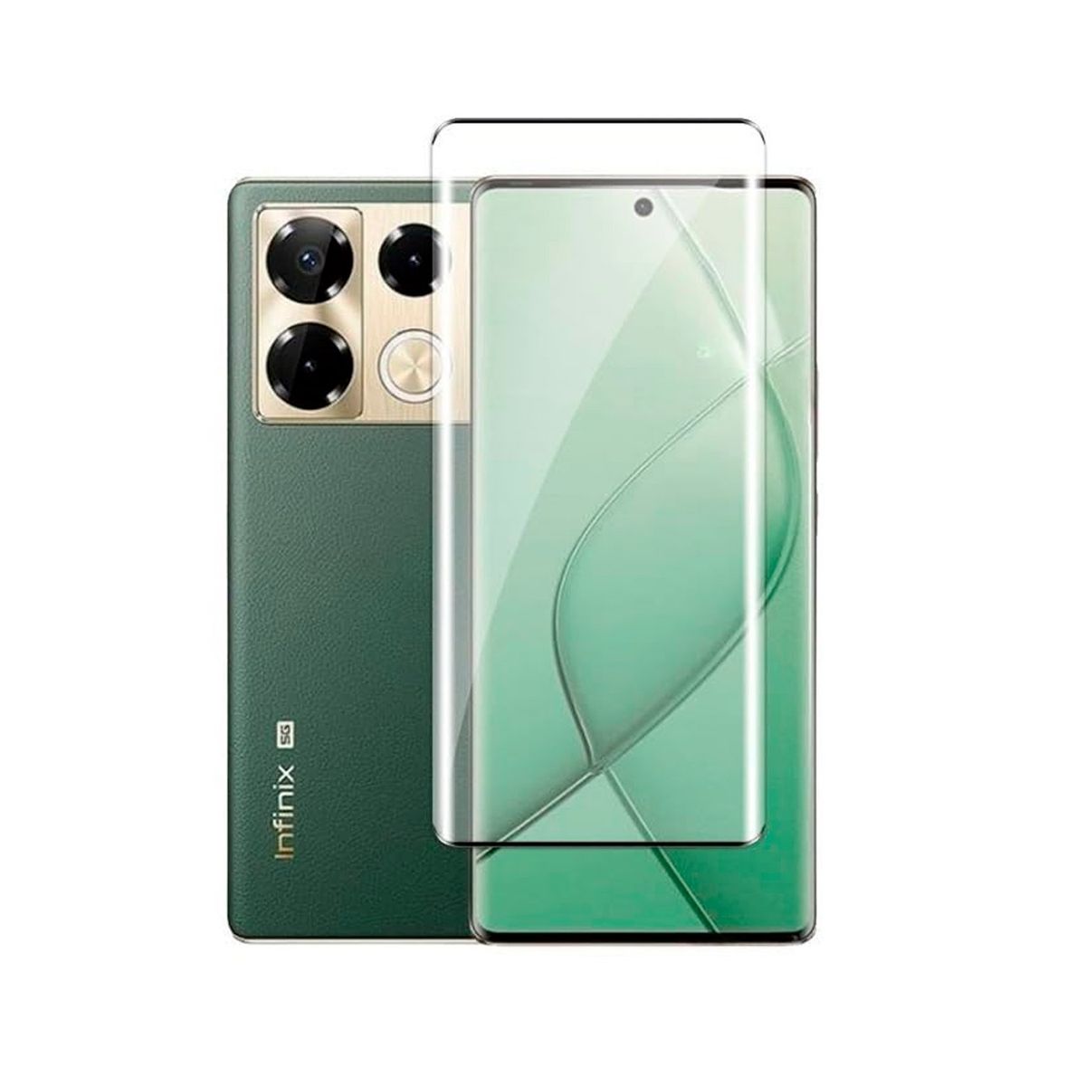 GENERICO - Mica Vidrio Templado Pantalla 3D INFINIX NOTE 40 PRO TRANSP - NEGRO