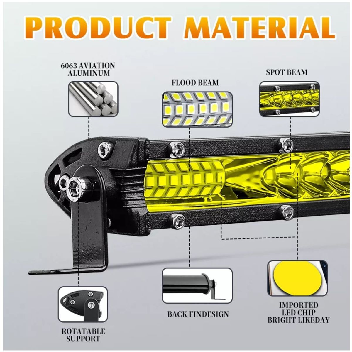 JET - Barra Neblinera 102LED Delgada 80cm Auto Camioneta