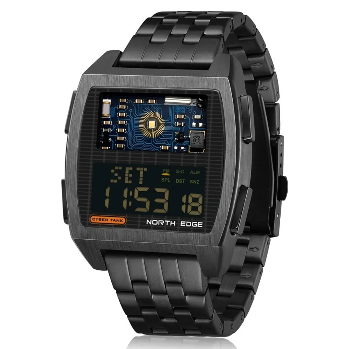 NORTH EDGE - Reloj Digital North Edge CYBER TANK Acero Inoxidable