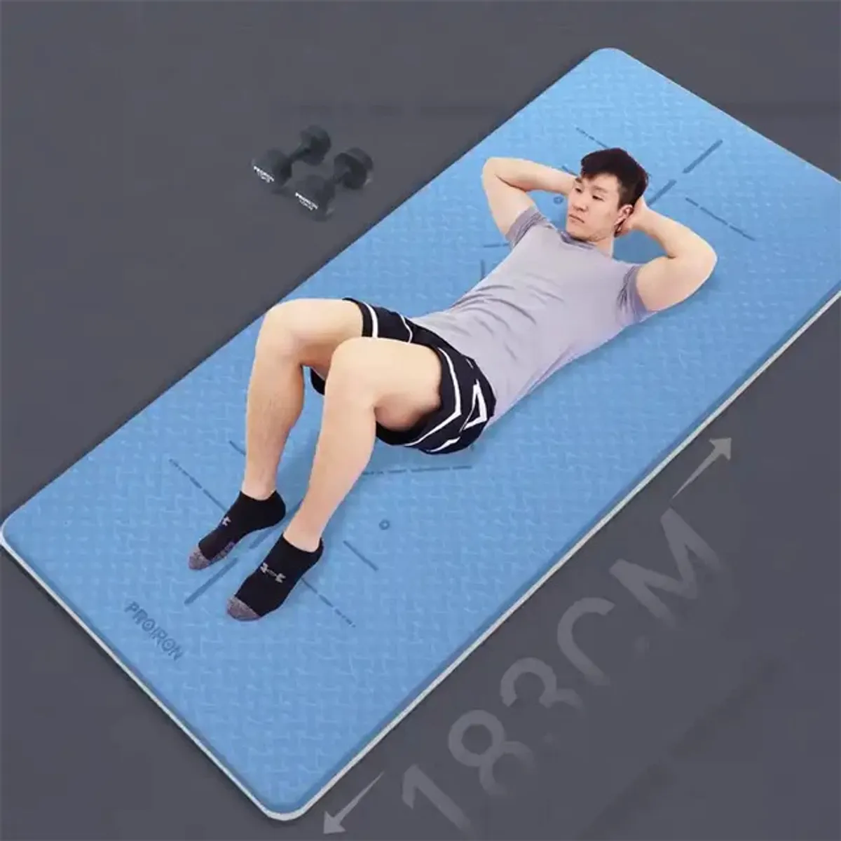 PROIRON - Mat de Yoga de TPE de 7mm Morado y Gris