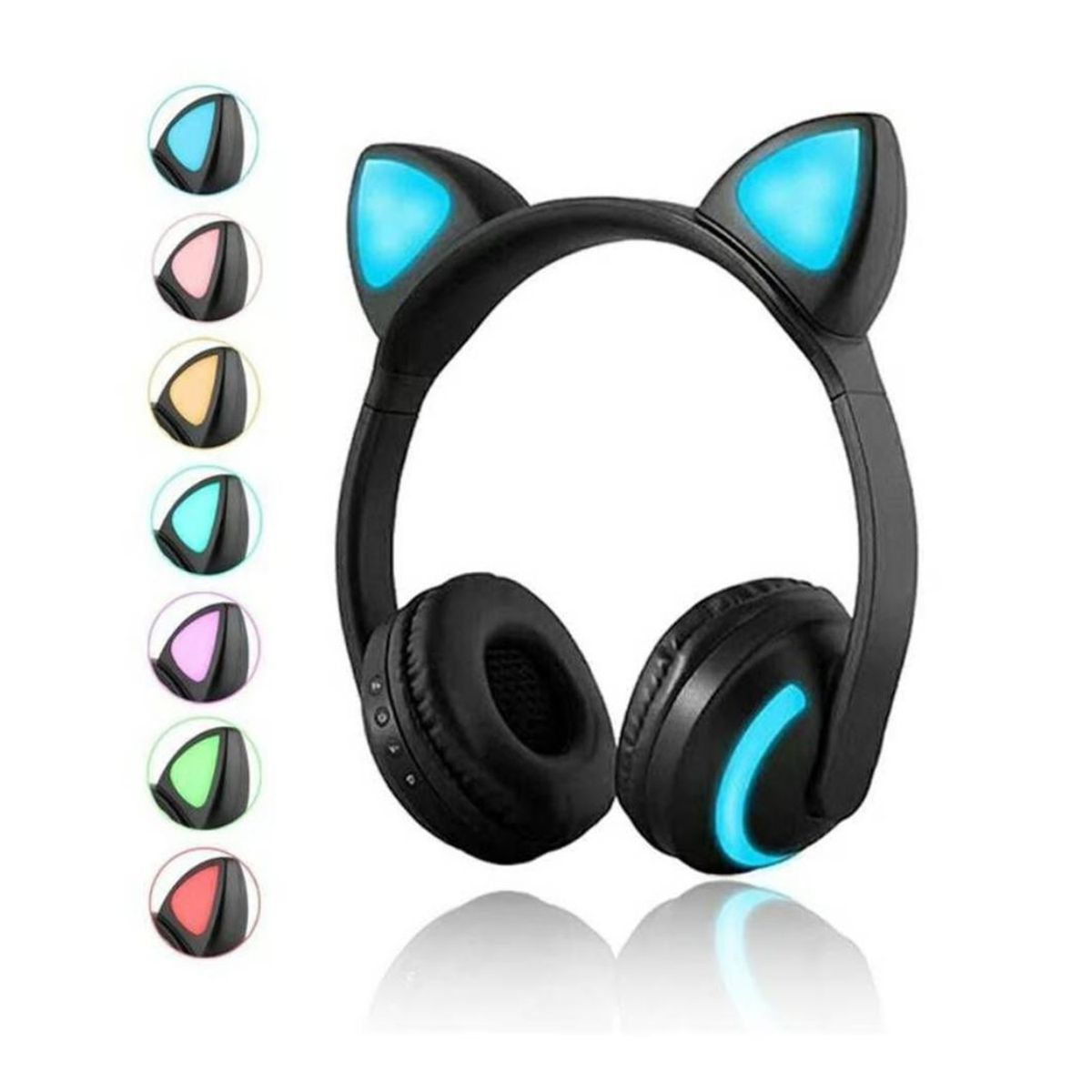 GENERICO - Audífonos Orejas de Gato Bluetooth Led