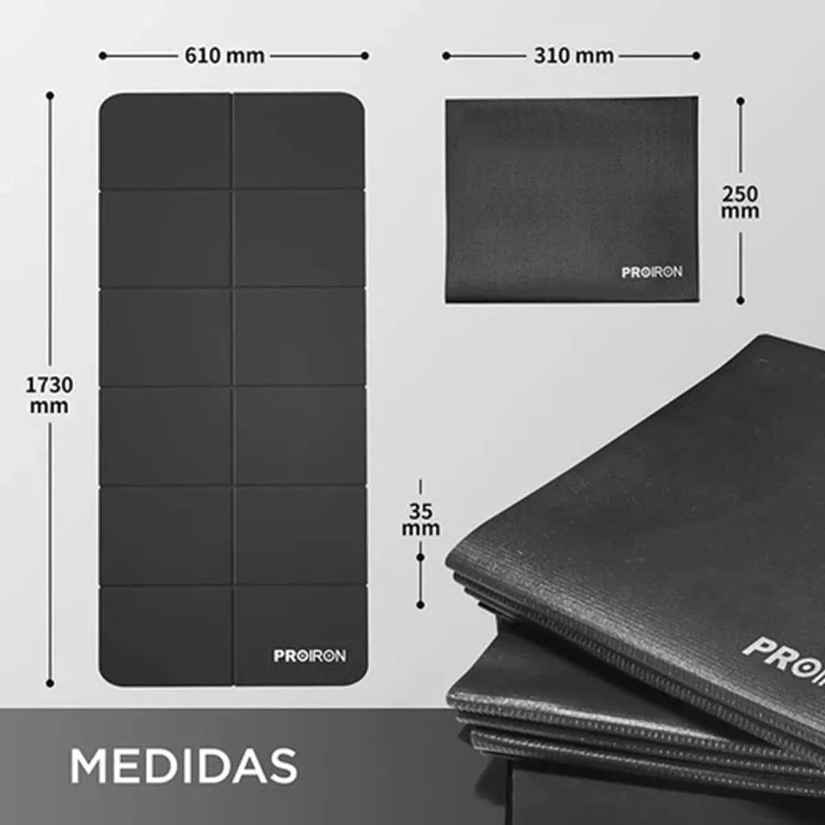 PROIRON - Mat Plegable de PVC de 2mm Vino