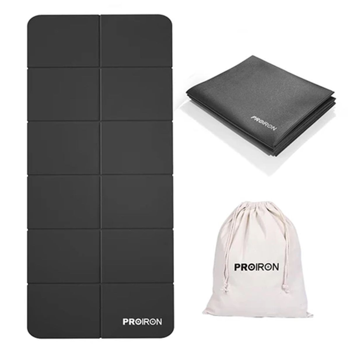 PROIRON - Mat Plegable de PVC de 2mm Negro