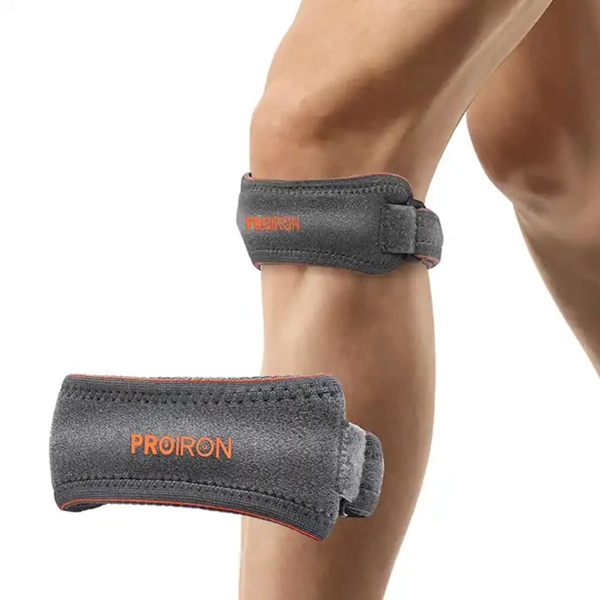 PROIRON - Menisquera de impacto para la rodilla Gris con Naranja