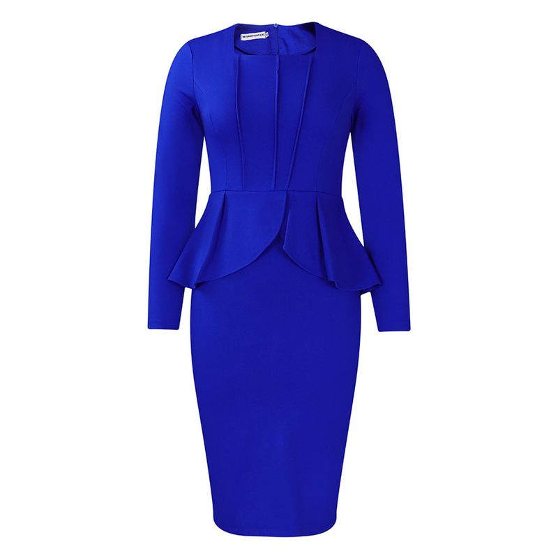 TIOZONEY - Vestido de manga larga con volantes para mujer