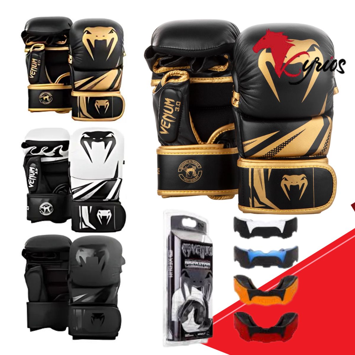 NO LOGO - Guantes Sparring Venum Importado NegroBlanco Talla M+ Bucal Venum