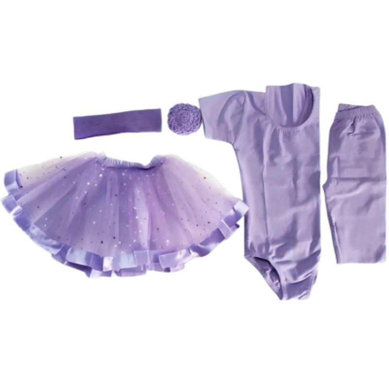 GENERICO - CONJUNTO DE BALLET EN COLOR LILA CON TUTU DOBLE CAPA