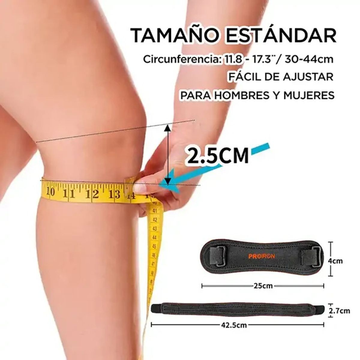 PROIRON - Menisquera de impacto para la rodilla Gris con Naranja Par