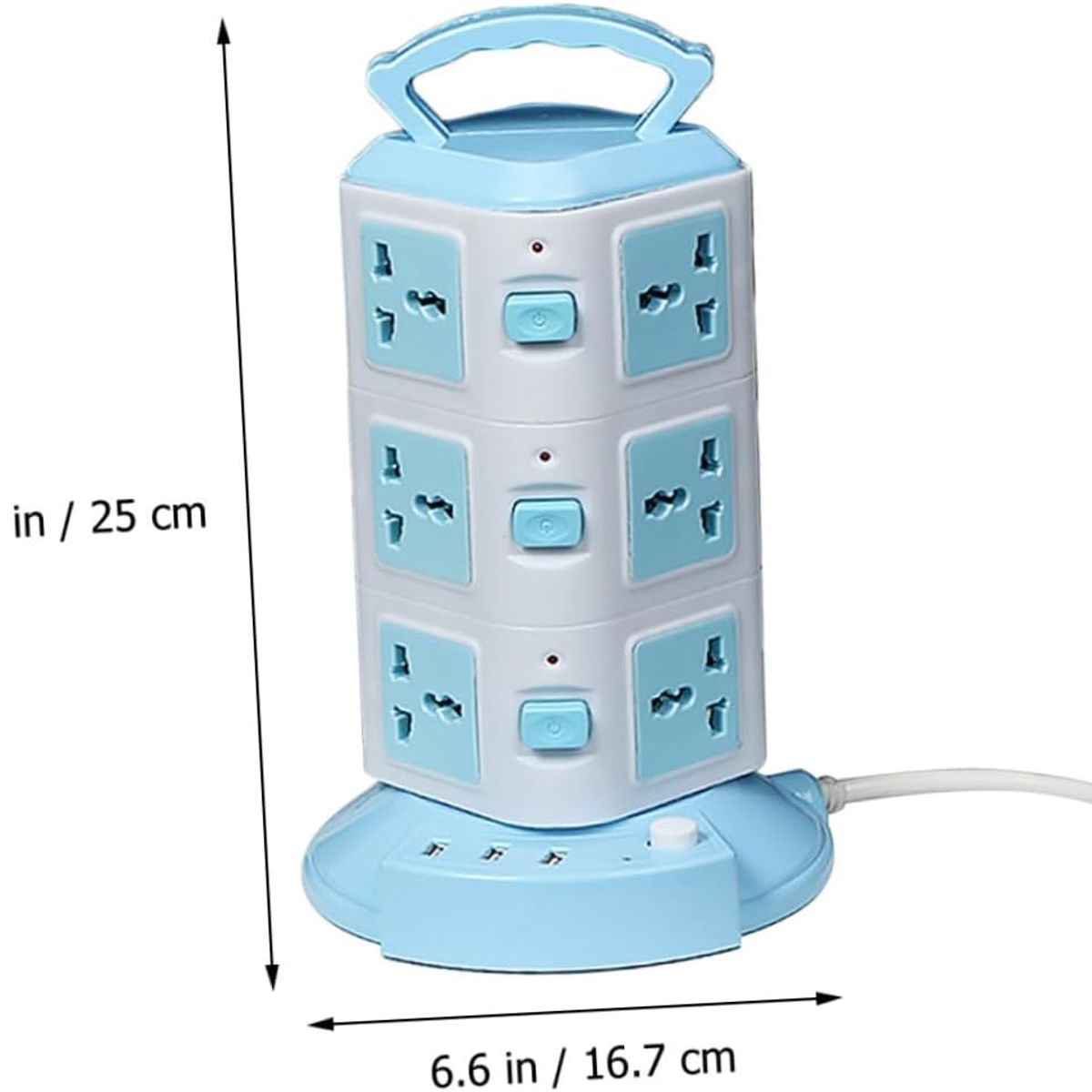 OEM - Torre Vertical Multifuncional 3 Niveles (12 Conexiones) y 3 Puerto USB