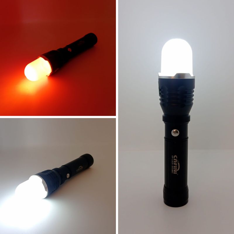 CAFINI - Linterna Táctica Led Recargable Multifunción Cafini L363A