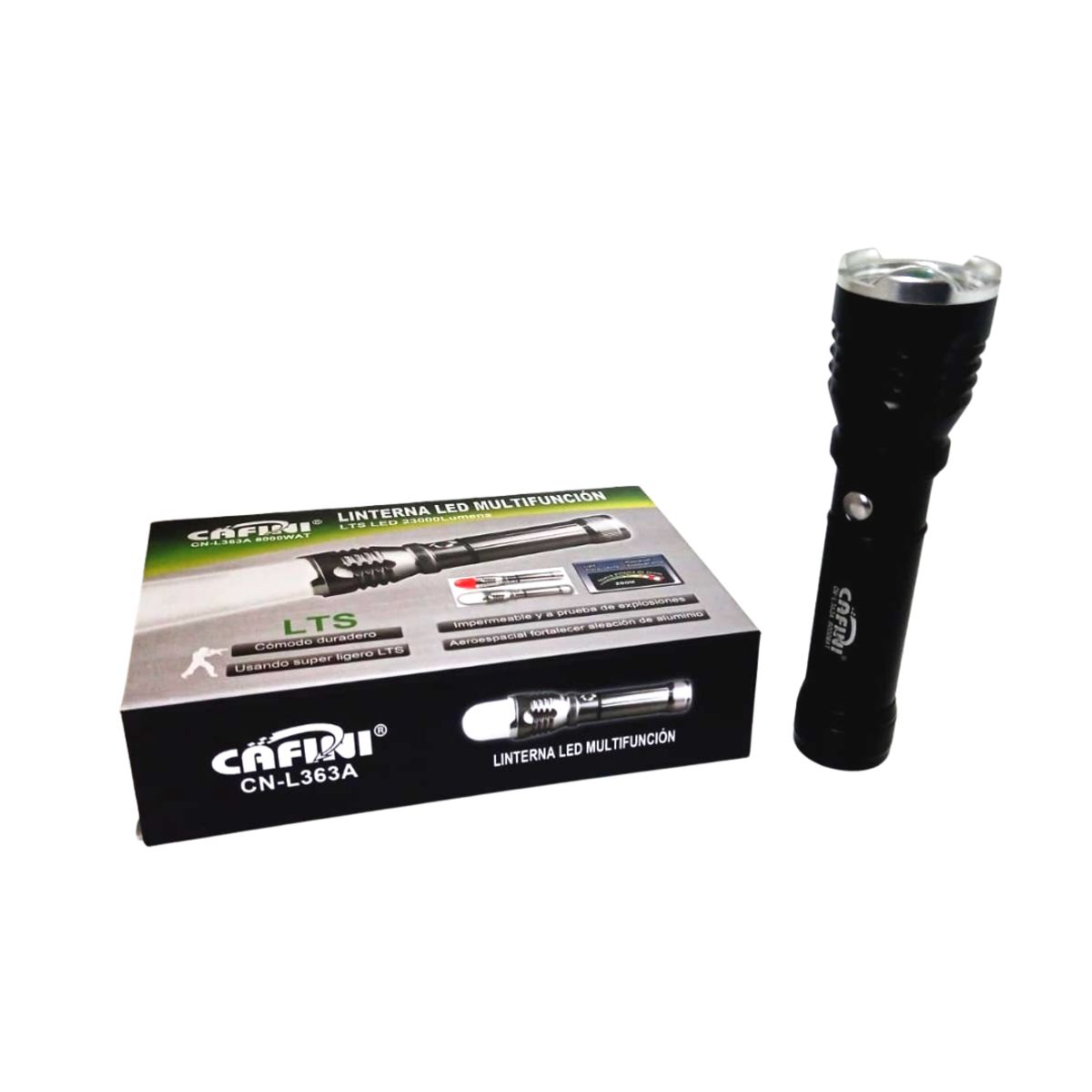CAFINI - Linterna Táctica Led Recargable Multifunción Cafini L363A