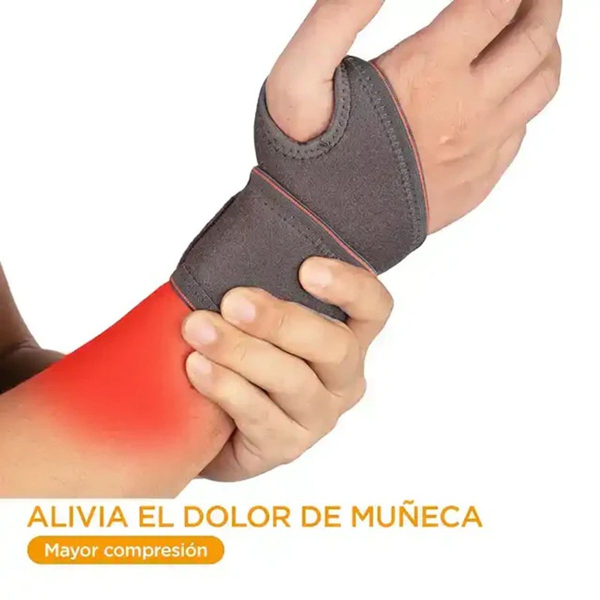PROIRON - Muñequera de Potencia y Compresión Negro con Naranja Par