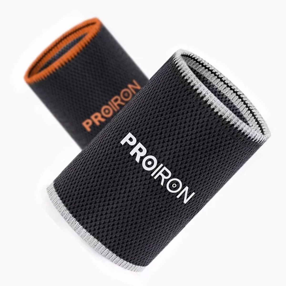 PROIRON - Muñequera Deportiva de Fibra Refrescante Gris con Naranja