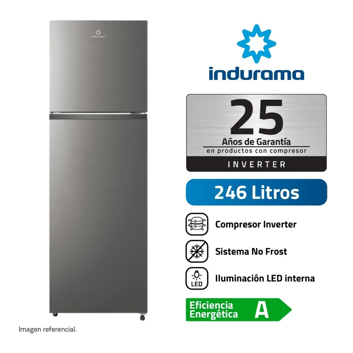 INDURAMA - Refrigeradora Indurama 246L No Frost RI-389I