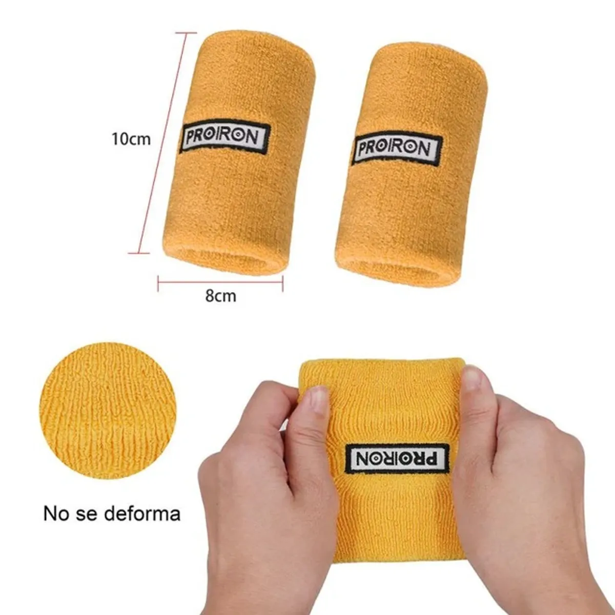 PROIRON - Muñequera Deportiva Ultra AbsorbenteAmarillo