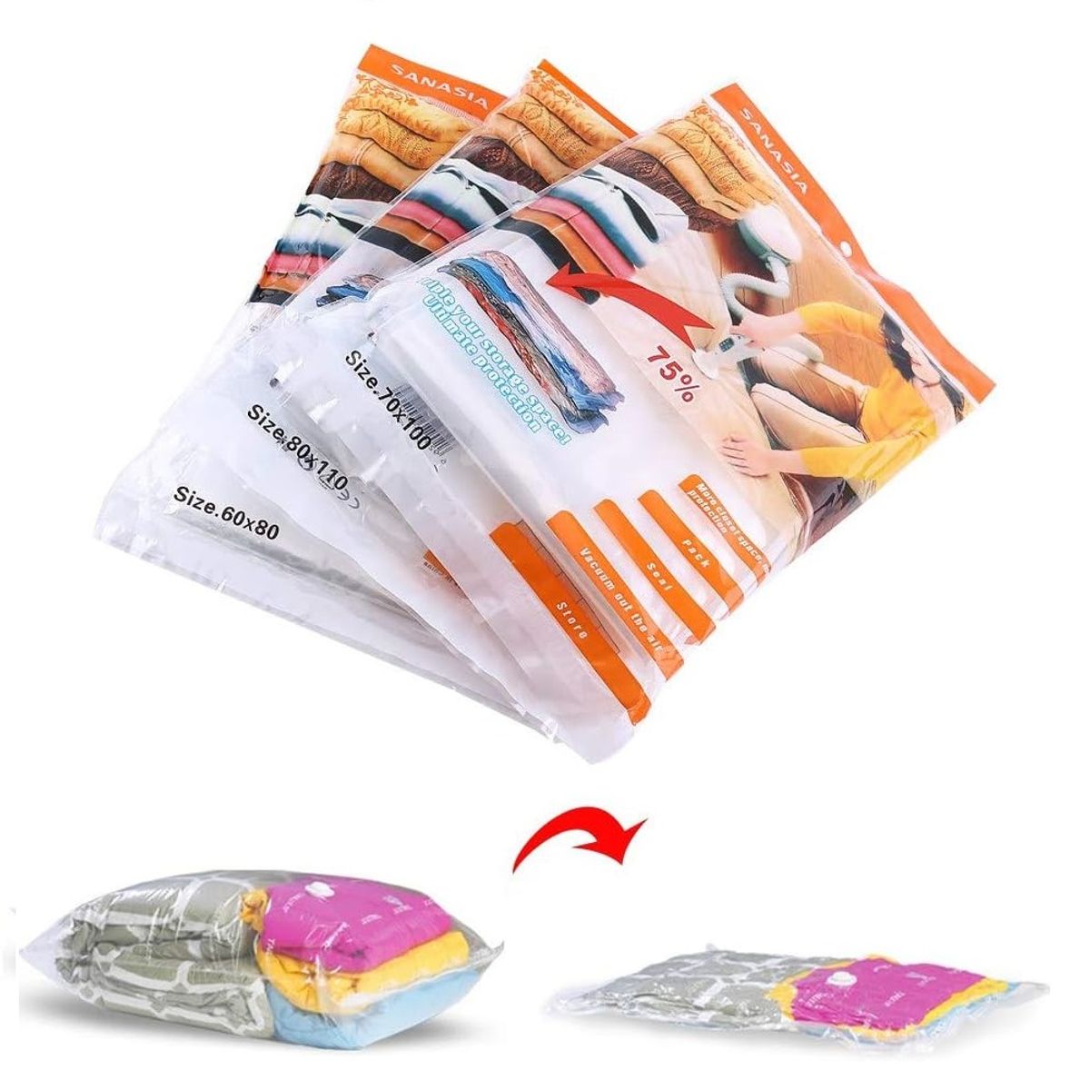 GENERICO - Bolsa al vacío para cama compresa 70cm x 100cm