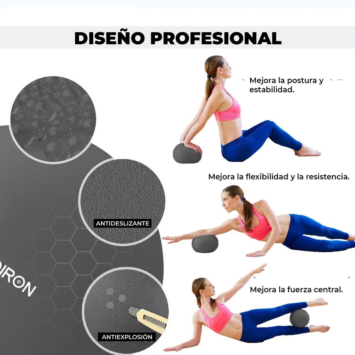 PROIRON - Pelota de Pilates de 25cm Morado