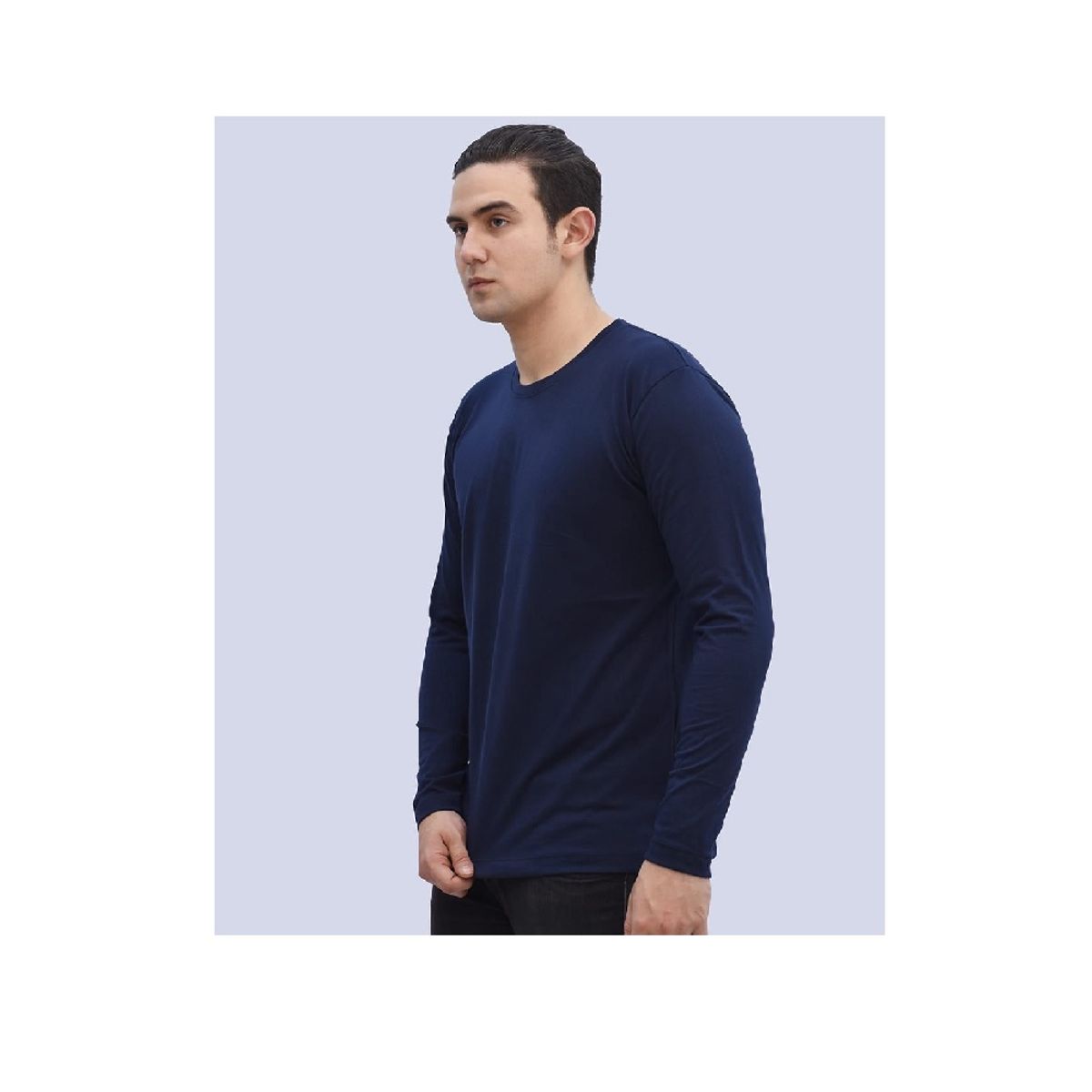 OTTOWARE - Polo Básico Manga Larga Azul Marino para Hombre