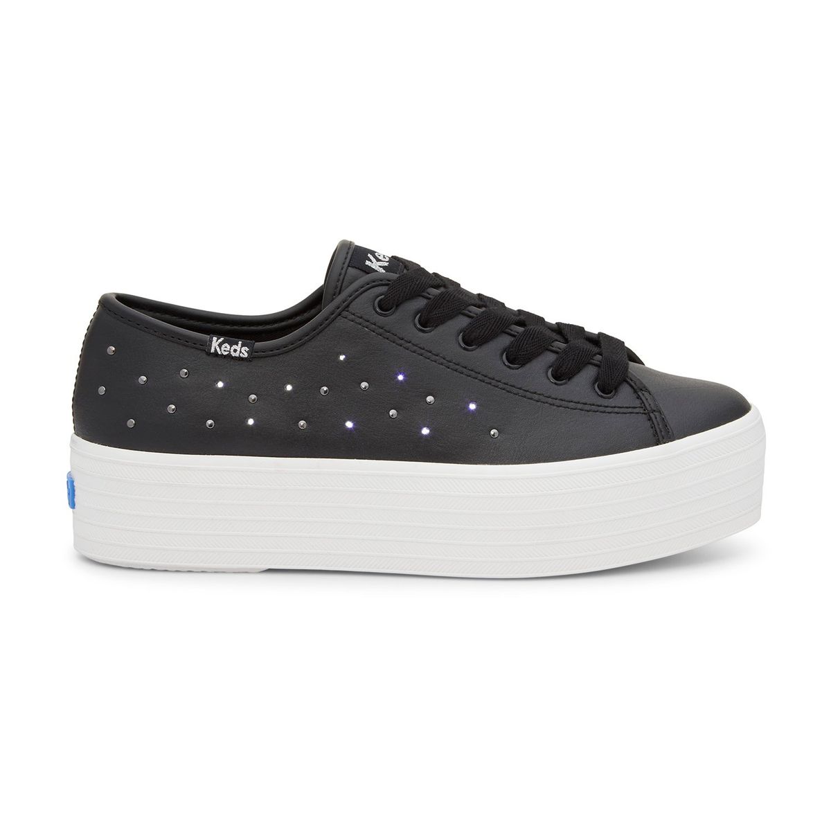 KEDS - Zapatilla Triple Up Mujer Keds Negro Cuero Plataforma Casual