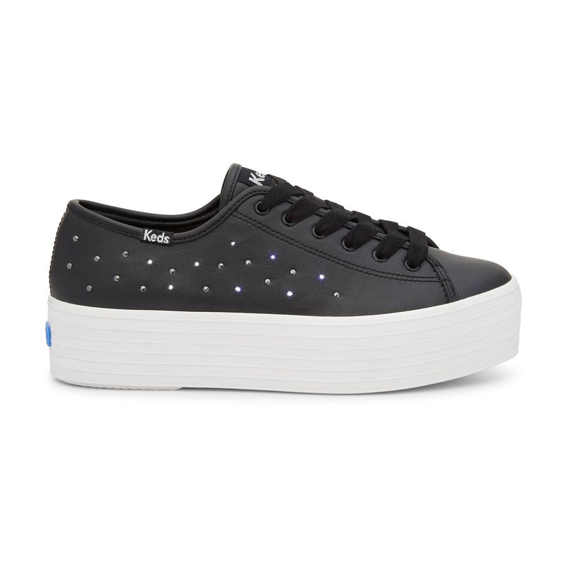 KEDS - Zapatilla Triple Up Mujer Keds Negro Cuero Plataforma Casual