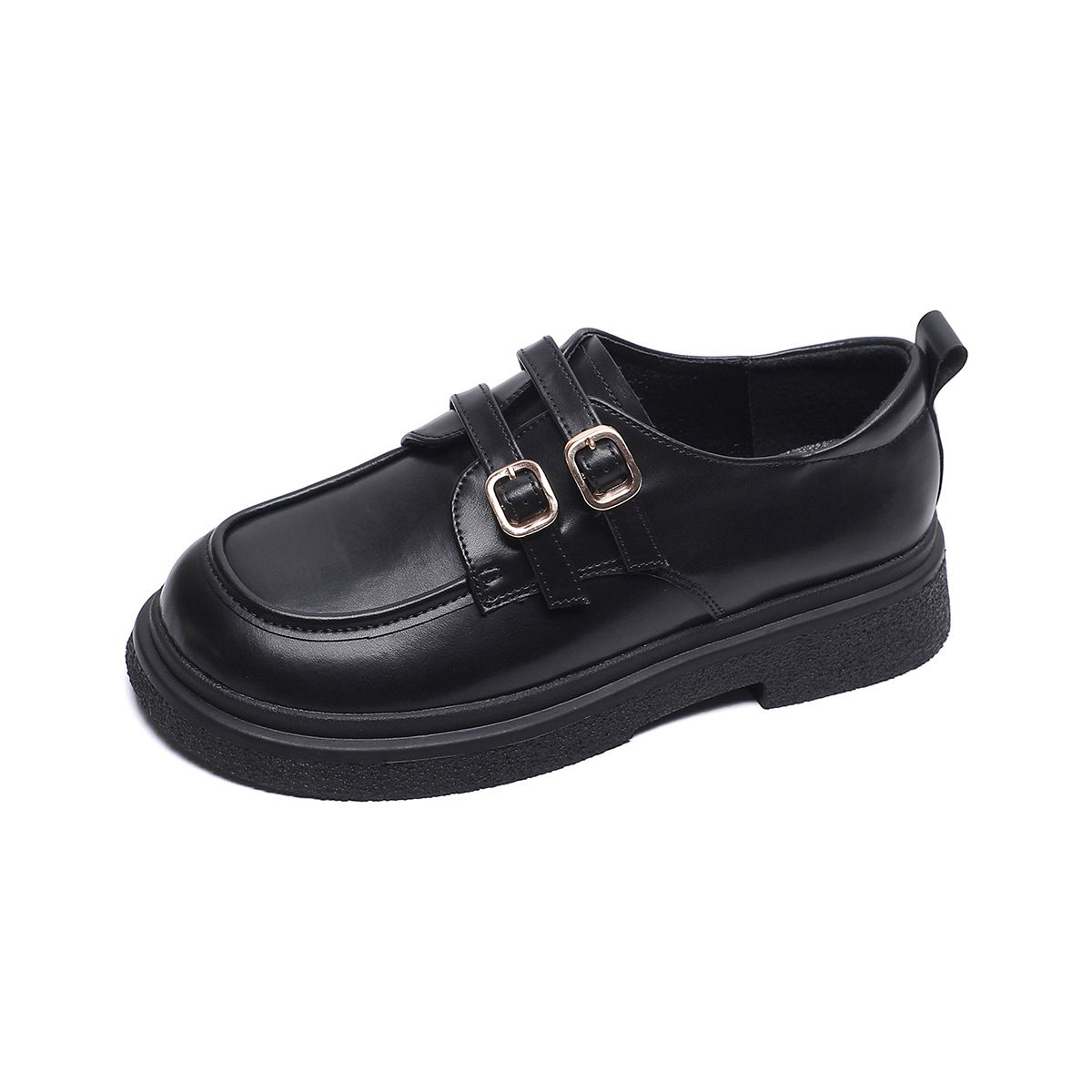BLWOENS - Zapatos de cuero casuales para mujeres - Negro