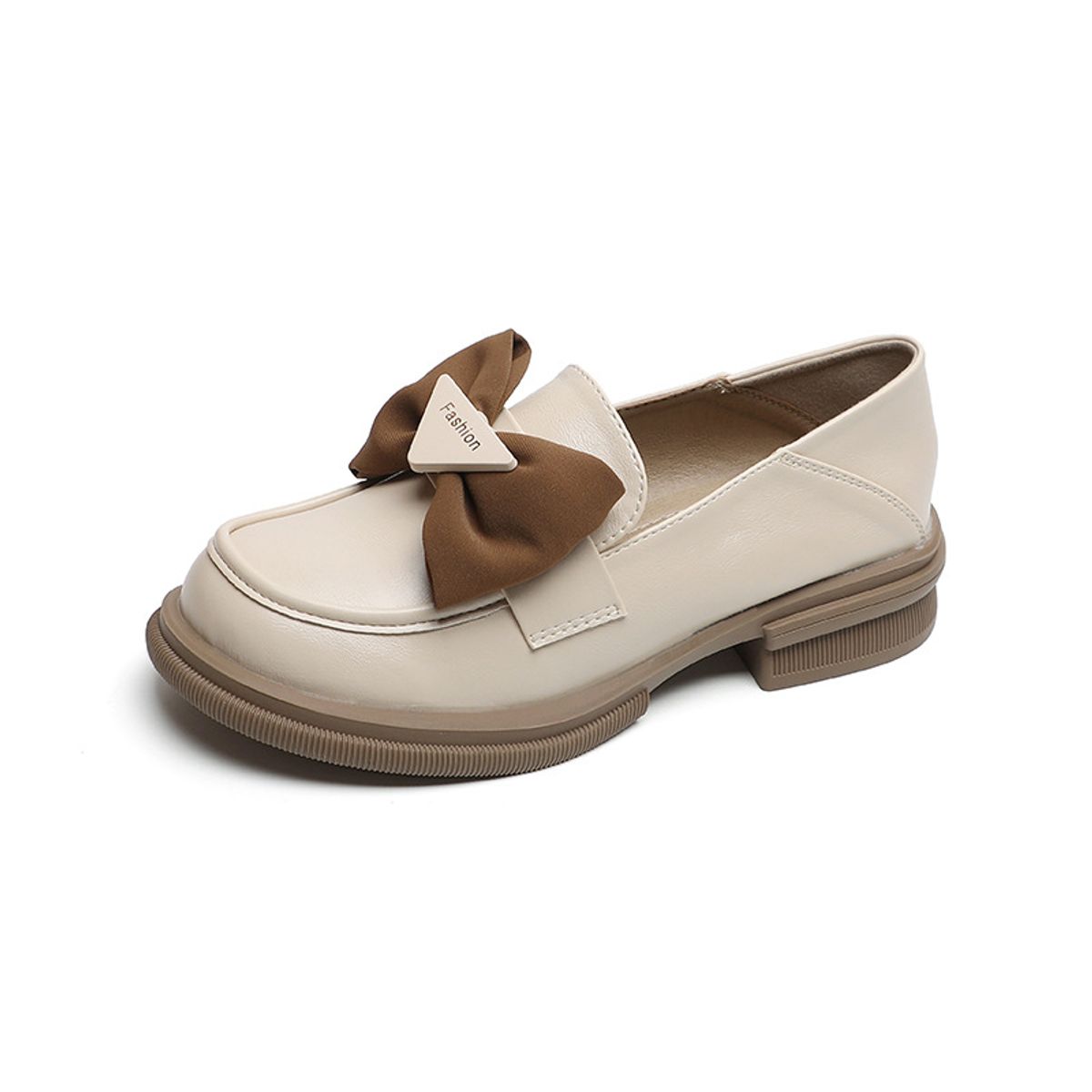 BLWOENS - Zapatos de cuero casuales para mujeres - Beige
