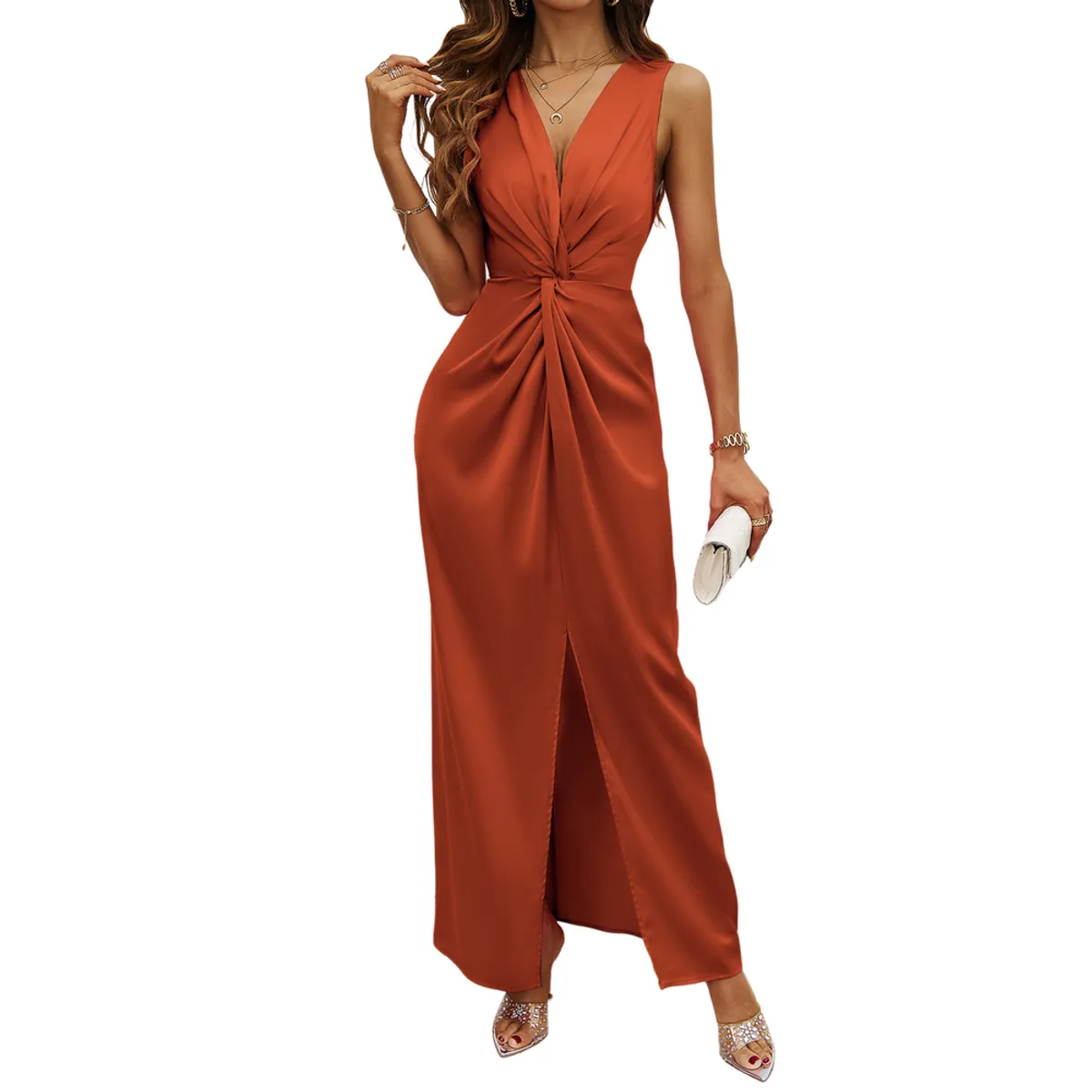BLWOENS - Vestido casual de para mujeres - Naranja
