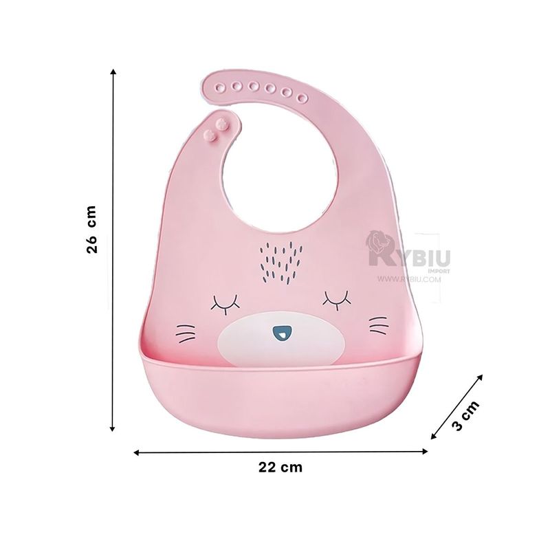 RYBIU IMPORT - Protector de Babas Color Rosado Y+Regalo Ligas para Peinar