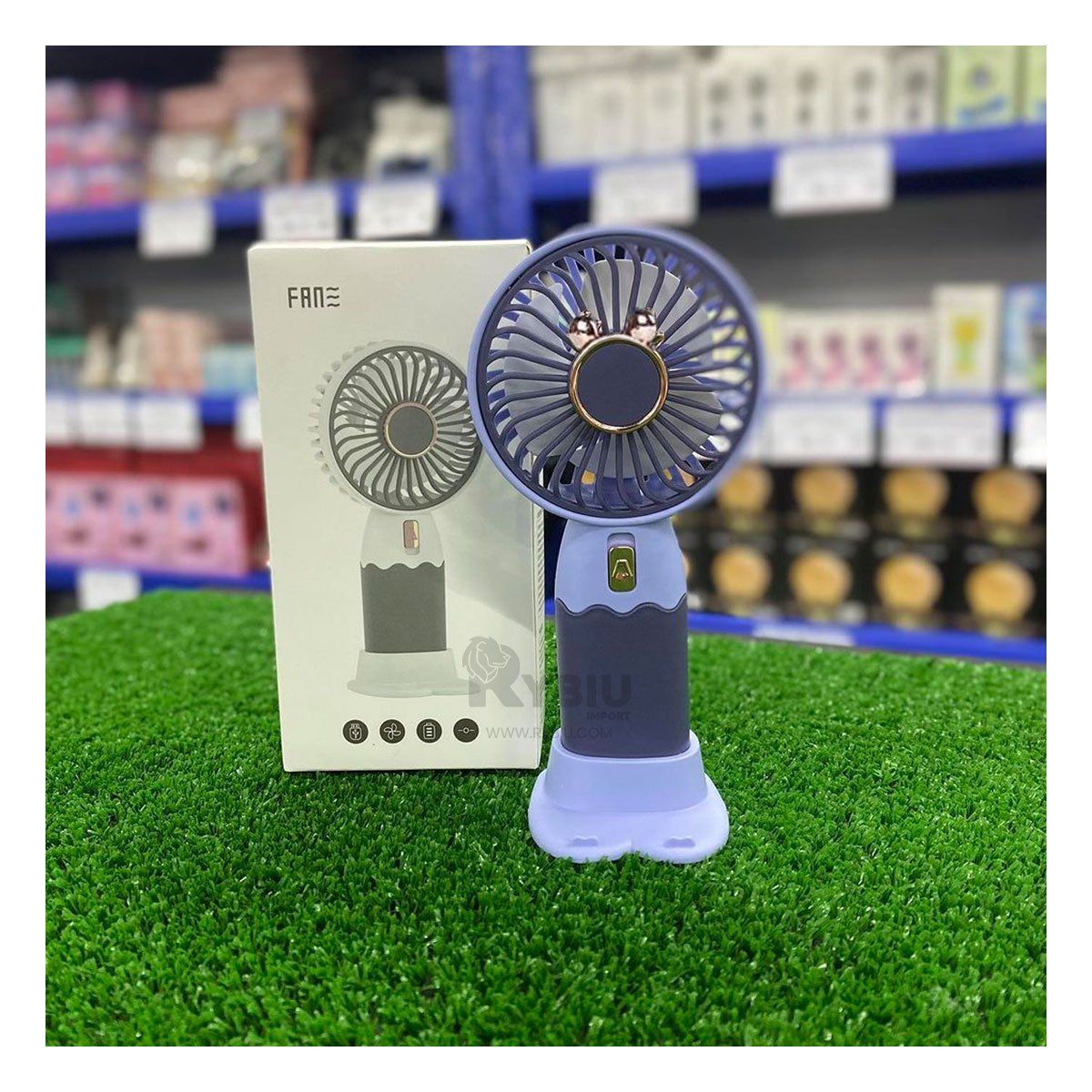 GENERICO - Ventilador Pequeño de Color Azul Y+Papel de Regalo