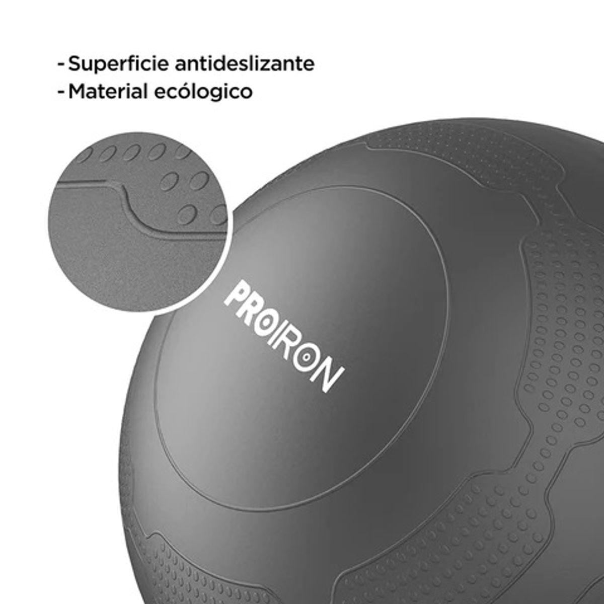 PROIRON - Pelota de Yoga de 65cm con Ilustraciones Negro