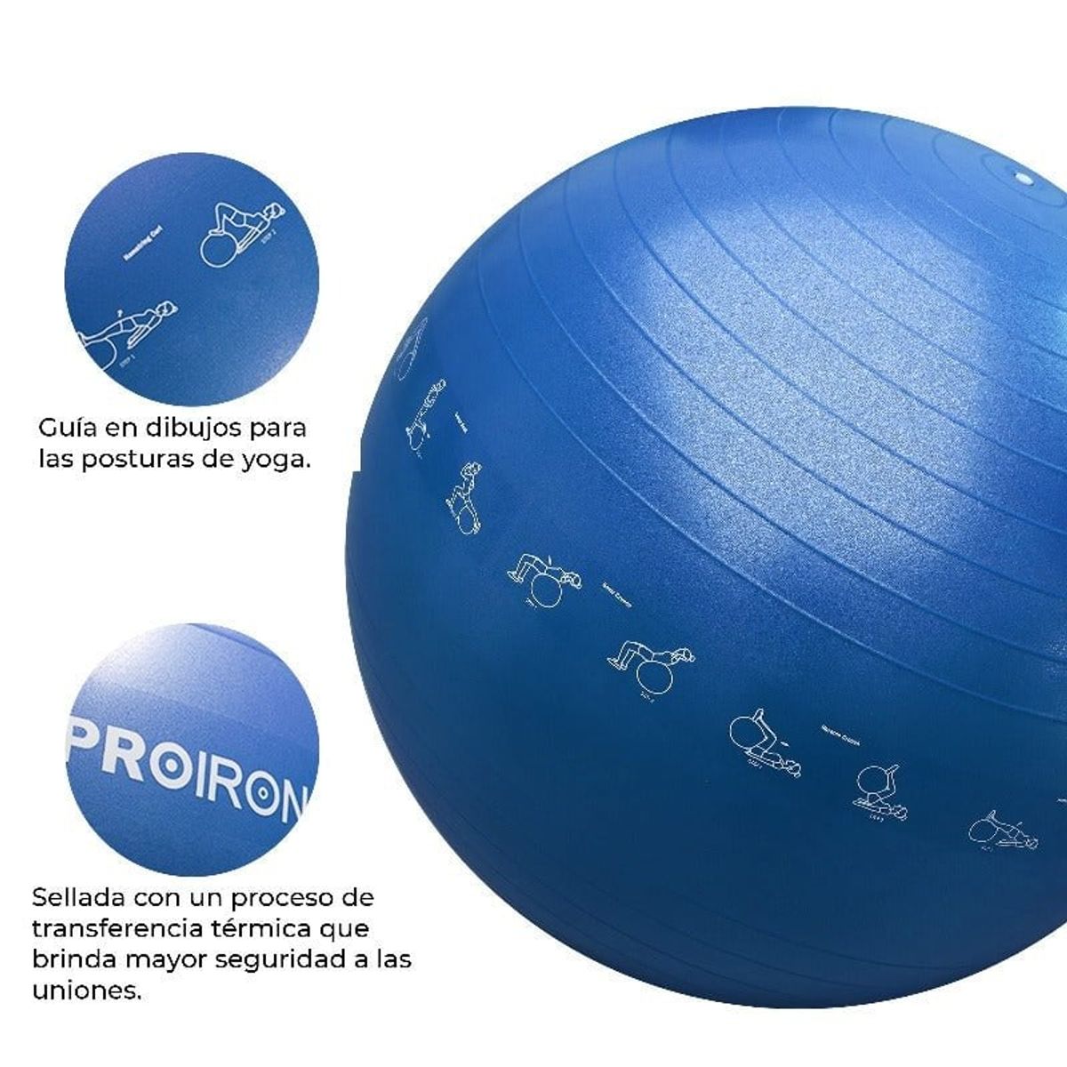 PROIRON - Pelota de Yoga y Pilates de 65cm Celeste