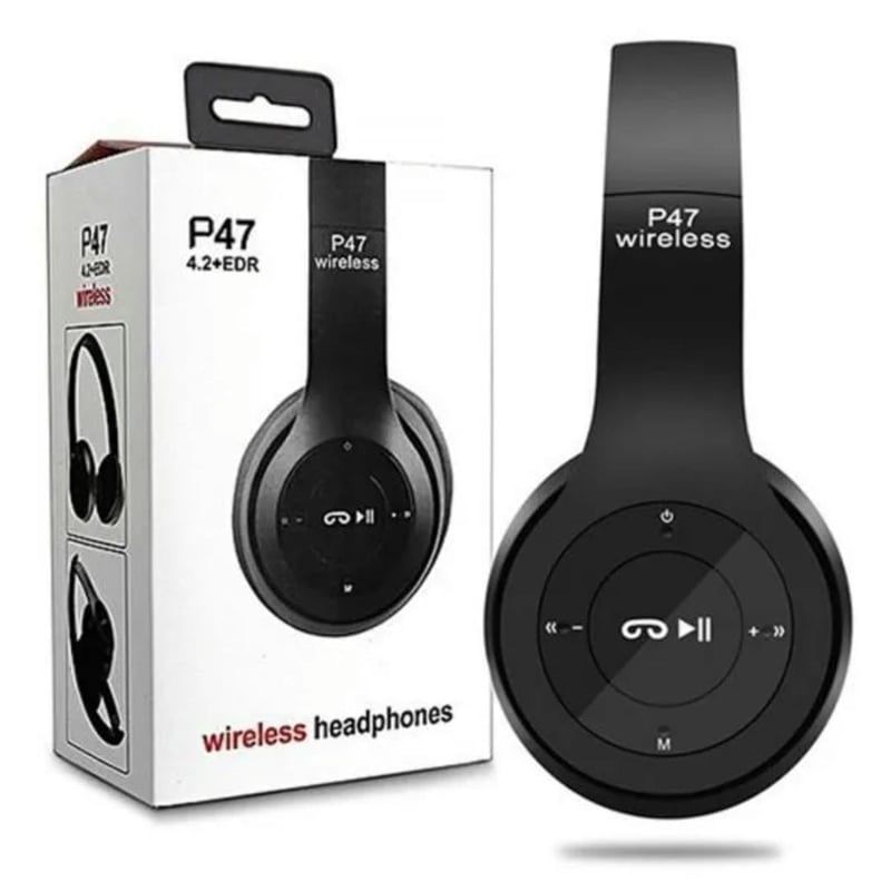 GENERICO - Auriculares Plegables Inalámbricos P47 Negro