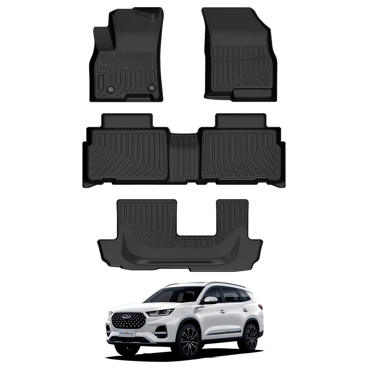 GENERICO - PISO 5D PARA CHERY TIGGO 8 PRO 2022-2023 - 7 ASIENTOS