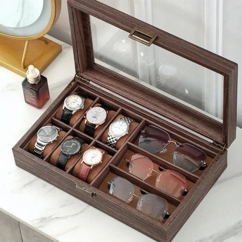 KOTIINI - Caja Organizadora Relojes y Lentes 9 divisiones Leatherette