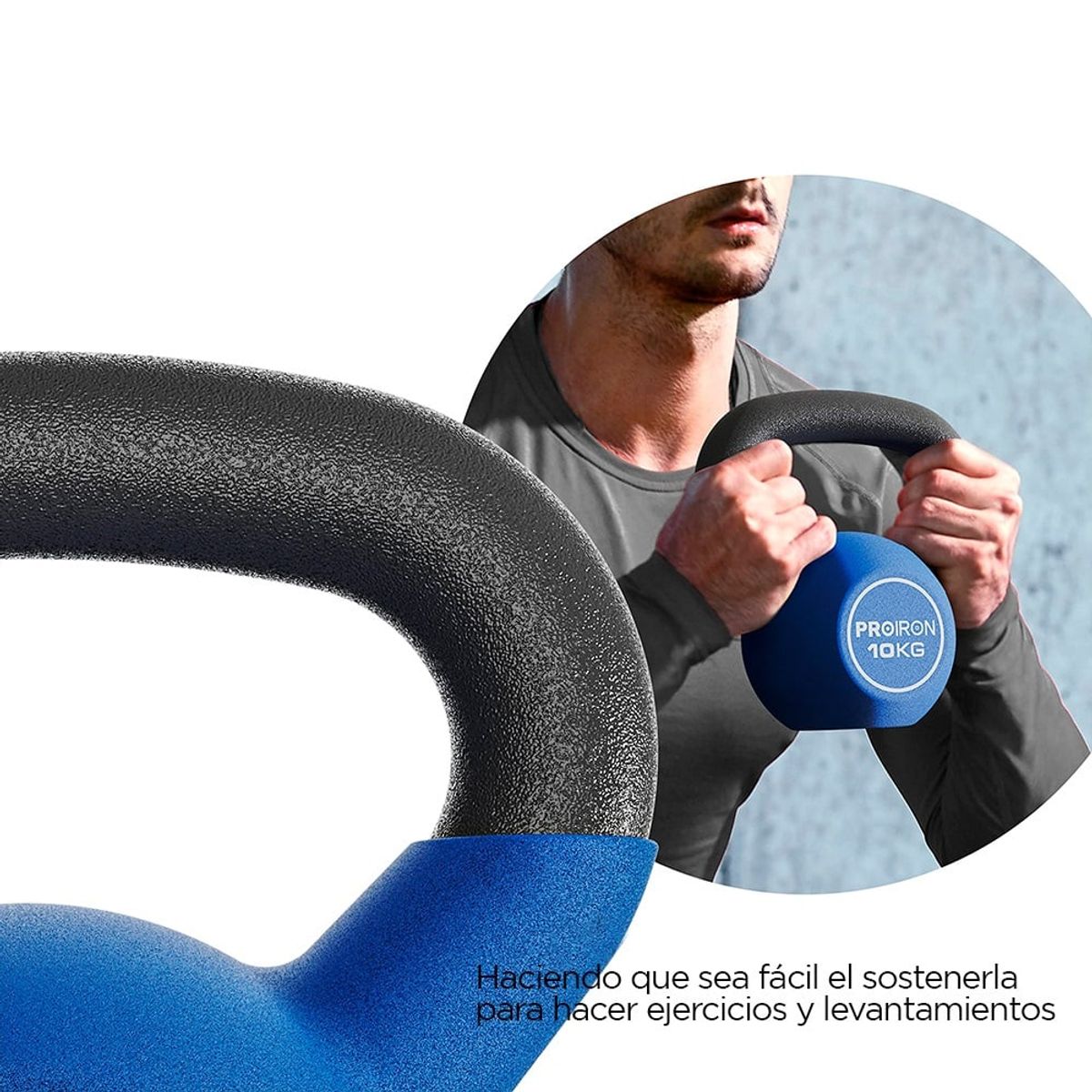 PROIRON - Pesa Rusa o Kettlebell de Neopreno 10KG