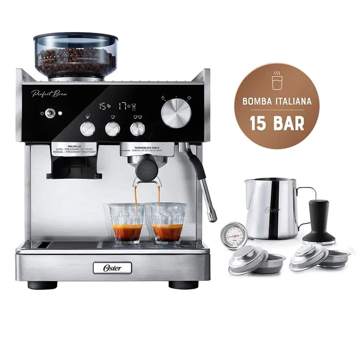 OSTER - Oster Cafetera para Espresso Perfect Brew Máxima BVSTEM7400