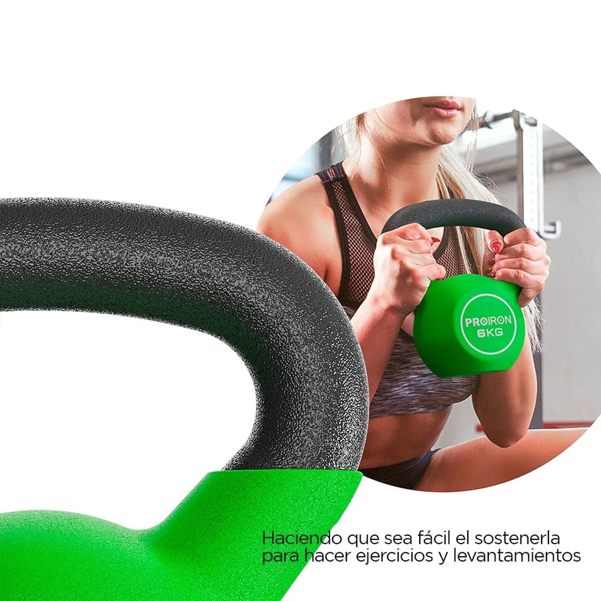 PROIRON - Pesa Rusa o Kettlebell de Neopreno 6 KG