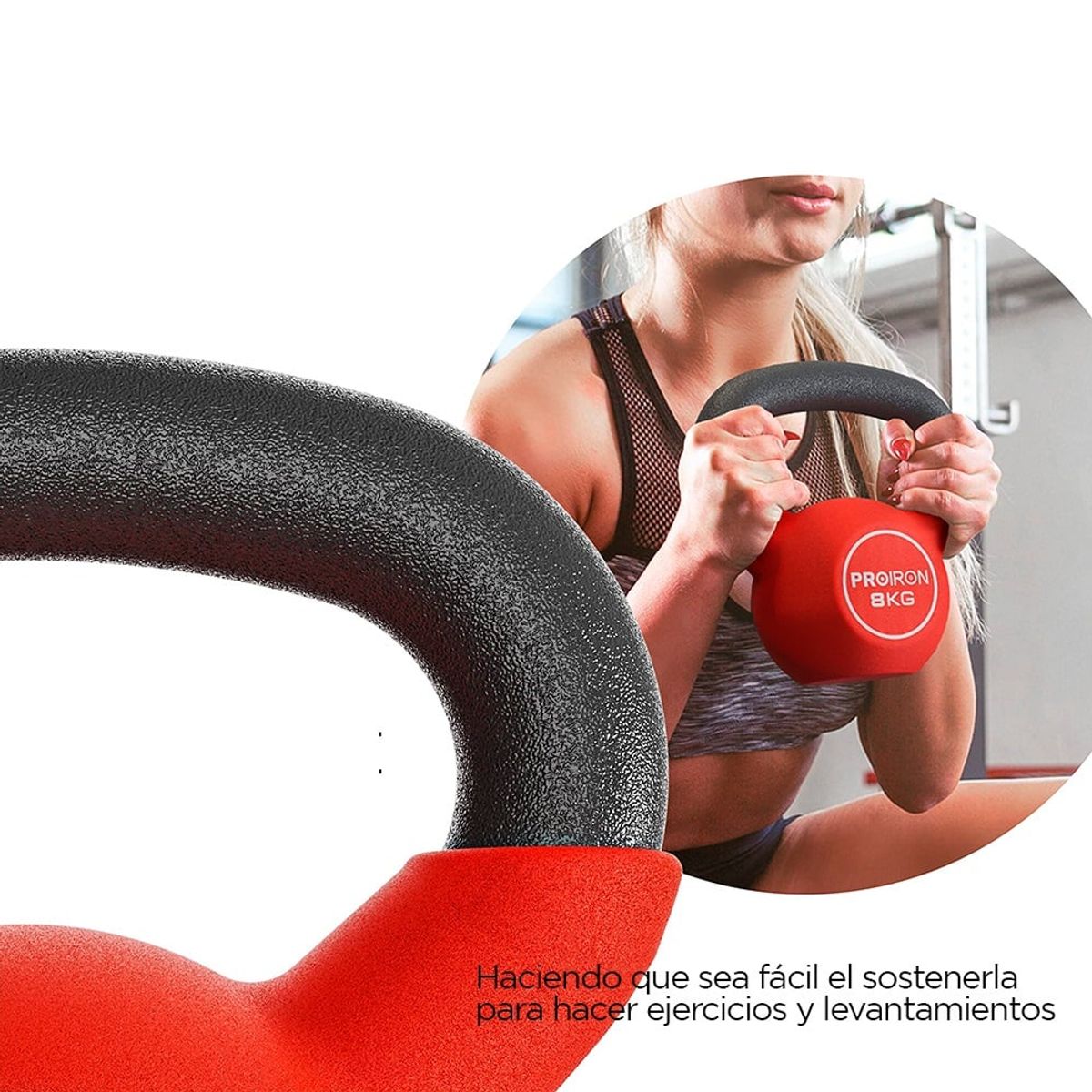 PROIRON - Pesa Rusa o Kettlebell de Neopreno 8 KG