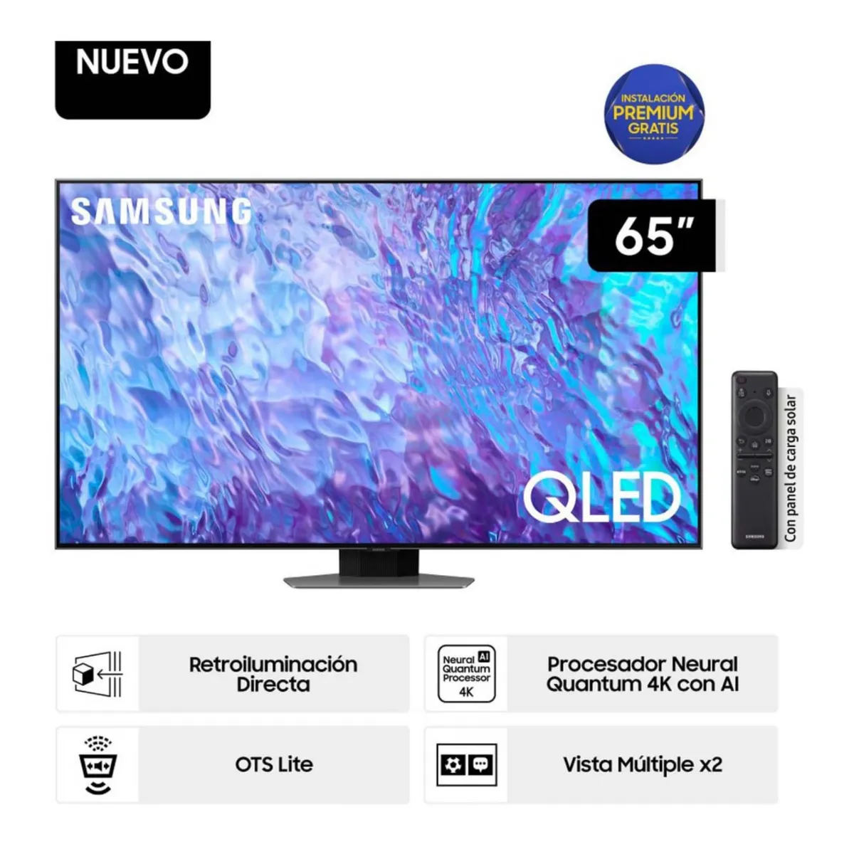 SAMSUNG - Televisor Samsung Smart TV 65 QLED 4K QN65Q80CAGXPE