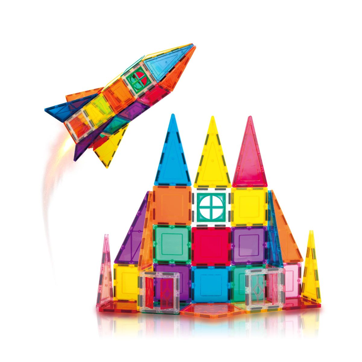 PICASSO TILES - Juego de Bloques de Construcción Magnéticos modelo Cohete de 36 piezas