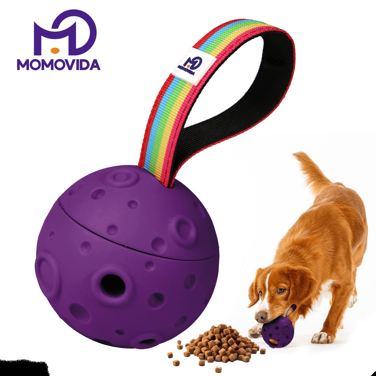 MOMOVIDA - Pelota Masticable Meteorito Morado para Perros DT-6